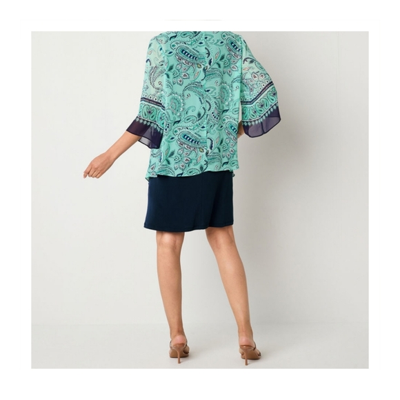 Studio One Faux Jacket Dress with Necklace XL - Picture 3 of 3